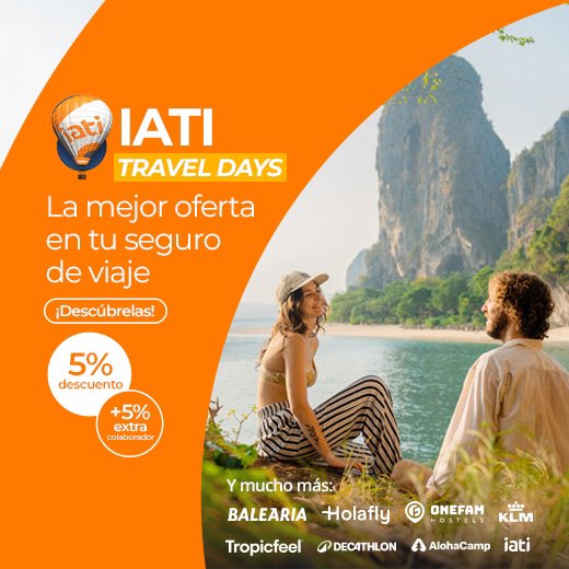 Llegan los #IatiTravelDays 🥳 desde hoy hasta el 21 de julio tienes un descuentazo del 10% en tu seguro de viaje 🥰 
👉 iatiseguros.com/?r=54404285189…