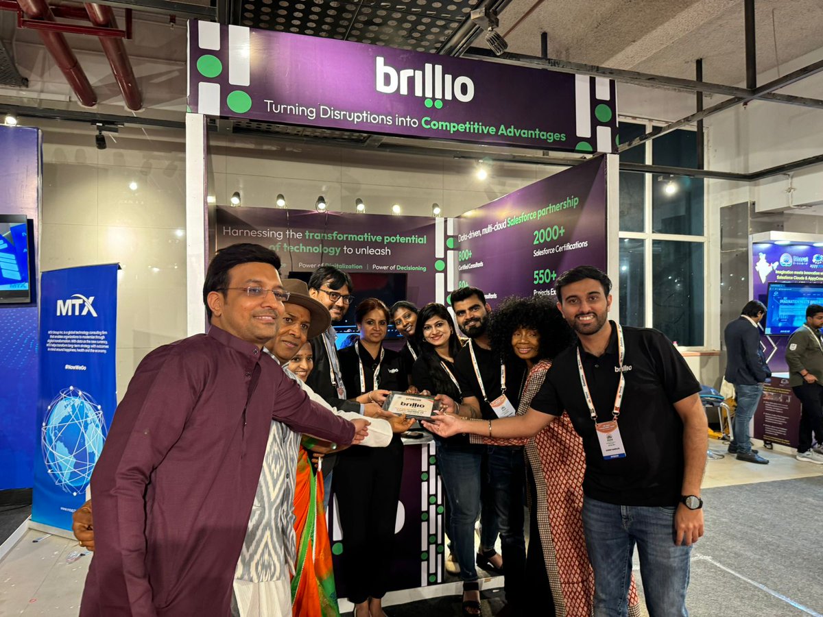 BrillioGlobal's tweet photo. Brillio had a fantastic time at #BharatDreamin in Jaipur, meeting industry experts and Salesforce professionals while showcasing our #Salesforce solution for #ServiceTransformation with Data &amp; AI at the event. https://t.co/eF4GfvUChX