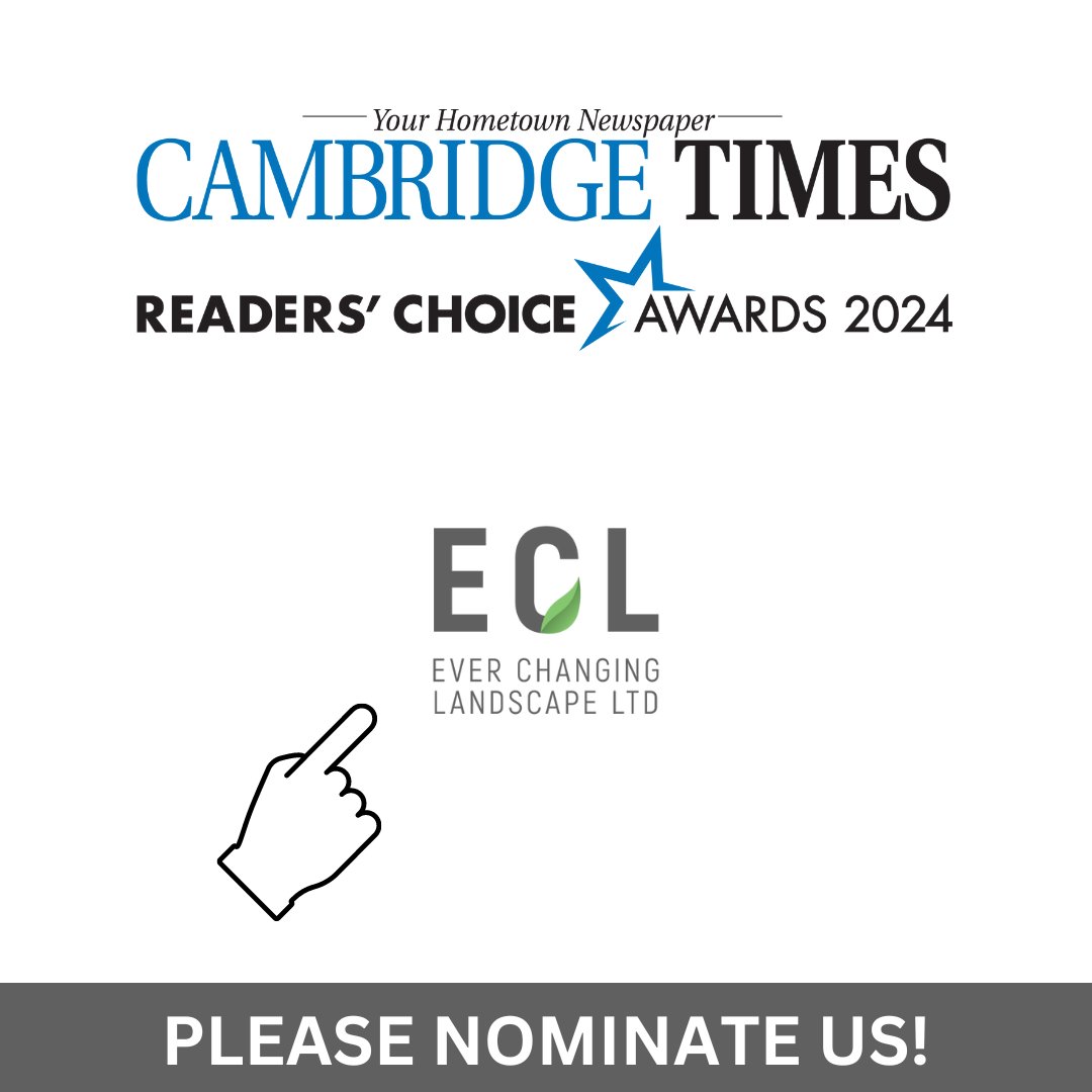 We want to thank our customers for nominating us for the 2024 Reader's Choice Awards for the Cambridge location.

If you haven't nominated us, please click on the links below and pick Ever Changing Landscape.

Best Landscape Company
bit.ly/3W3obQg