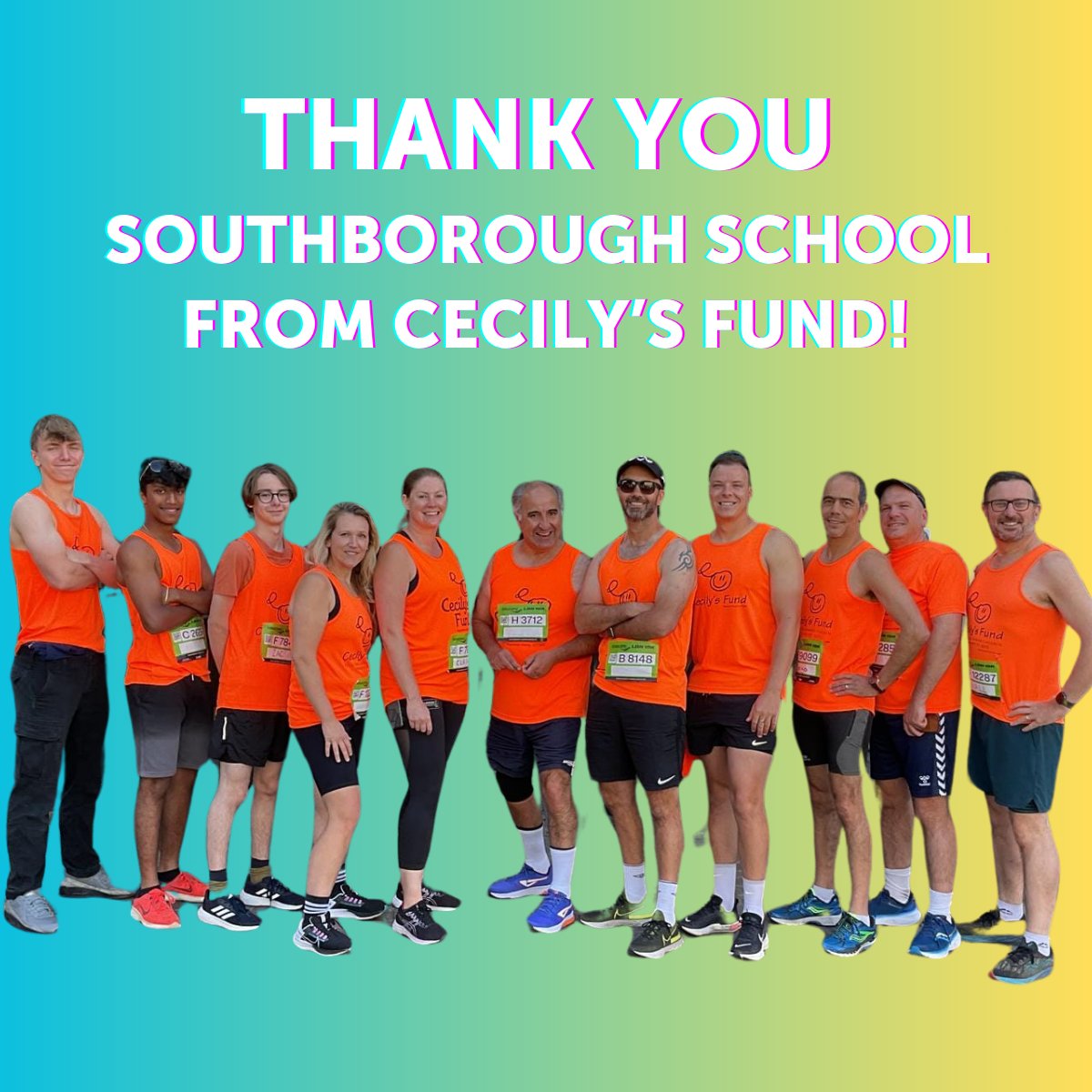 A big thank you to Southborough School from Cecily’s Fund! 

We’d like to give a massive thanks to all the people from Southborough School and Sixth Form who took part in our London 10k this year on Sunday 14th July. We’re delighted to say that we raised £1,975.
