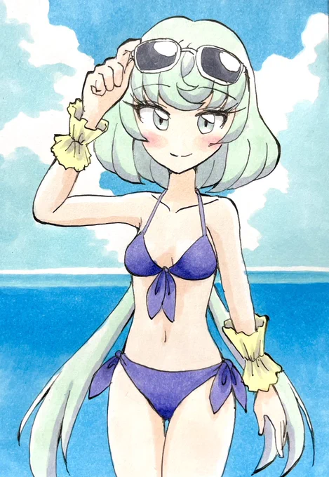#海の日もう夜だけど海の日っぽい絵再掲して夏やってこうかな… 