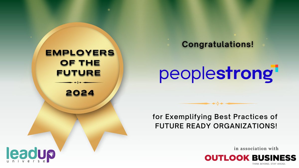 peoplestrong's tweet photo. We're proud to announce that PeopleStrong has been recognized as an "Employer of the Future 2024" for 𝐄𝐱𝐞𝐦𝐩𝐥𝐢𝐟𝐲𝐢𝐧𝐠 𝐁𝐞𝐬𝐭 𝐏𝐫𝐚𝐜𝐭𝐢𝐜𝐞𝐬 𝐨𝐟 𝐅𝐮𝐭𝐮𝐫𝐞 𝐑𝐞𝐚𝐝𝐲 𝐎𝐫𝐠𝐚𝐧𝐢𝐳𝐚𝐭𝐢𝐨𝐧𝐬  by Leadup Universe and Outlook Business Magazine! 🚀 https://t.co/bP3Uo1ewK1