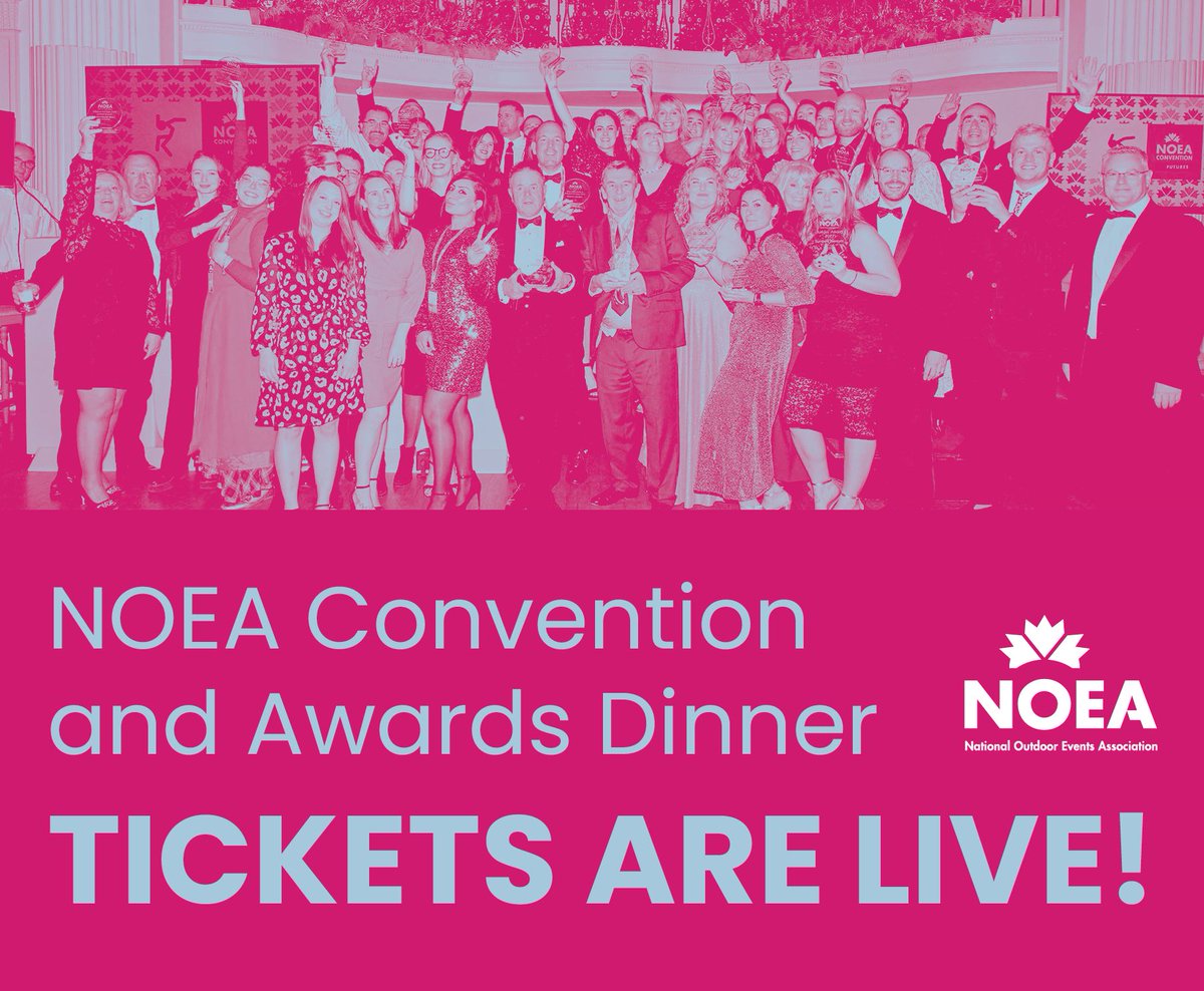 🎉 NOEA Convention and Awards Dinner tickets are now LIVE! 🎉 Don't miss out on this fantastic event celebrating the outdoor events industry. Join us on Tuesday 26th November for amazing networking and learning opportunities! 👉 buff.ly/4f4XyCW #NOEAAwards #BackBetterBold