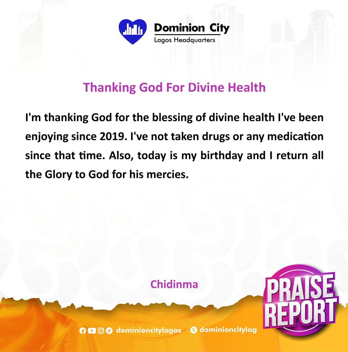 dominioncitylag's tweet photo. Praise Report from service yesterday.

#DCLagoshq #DominionCity #SupernaturalAdvantage #GraceFactor https://t.co/8znWVefTQW