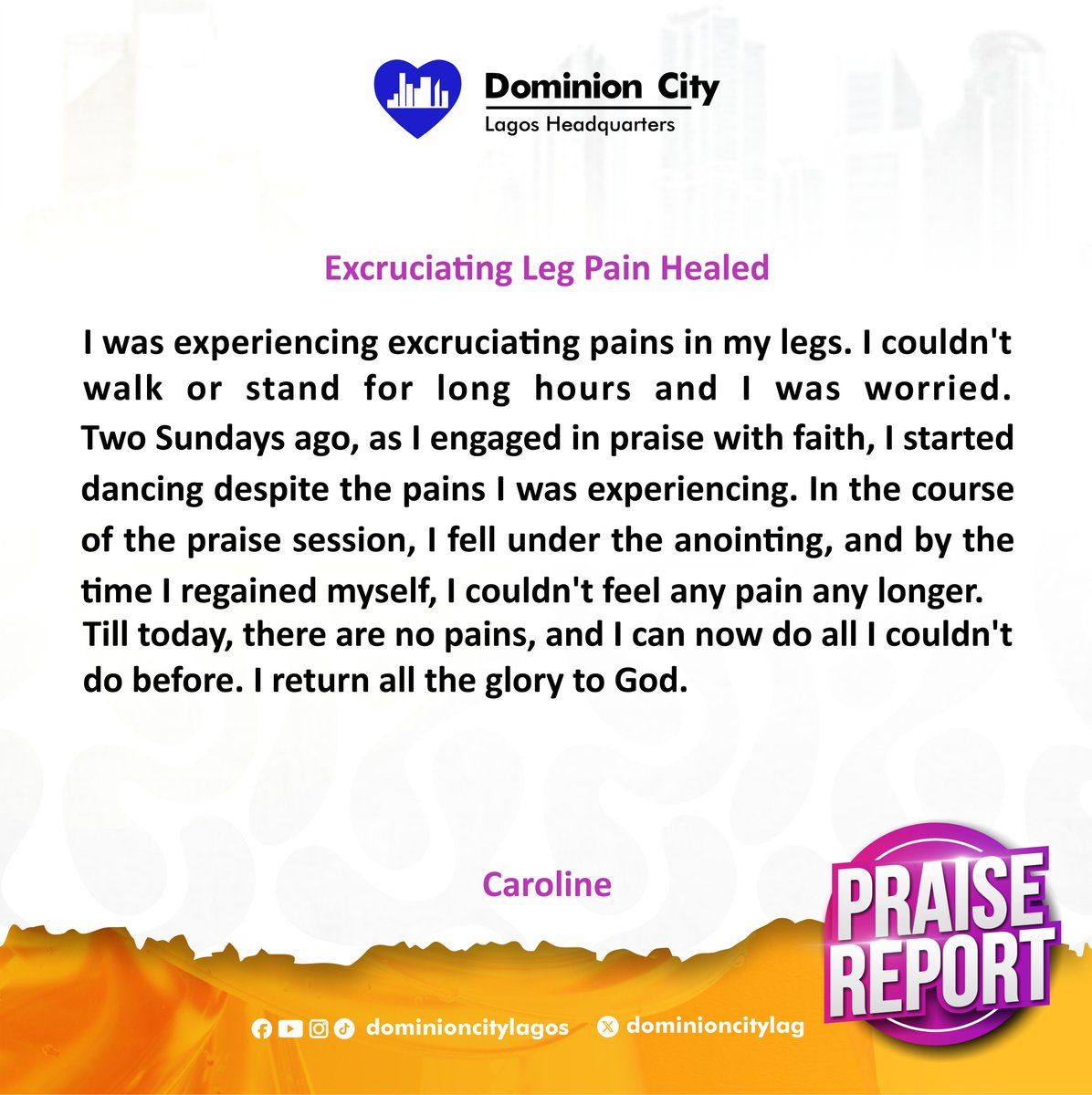 dominioncitylag's tweet photo. Praise Report from service yesterday.

#DCLagoshq #DominionCity #SupernaturalAdvantage #GraceFactor https://t.co/7x5xh4tj0v
