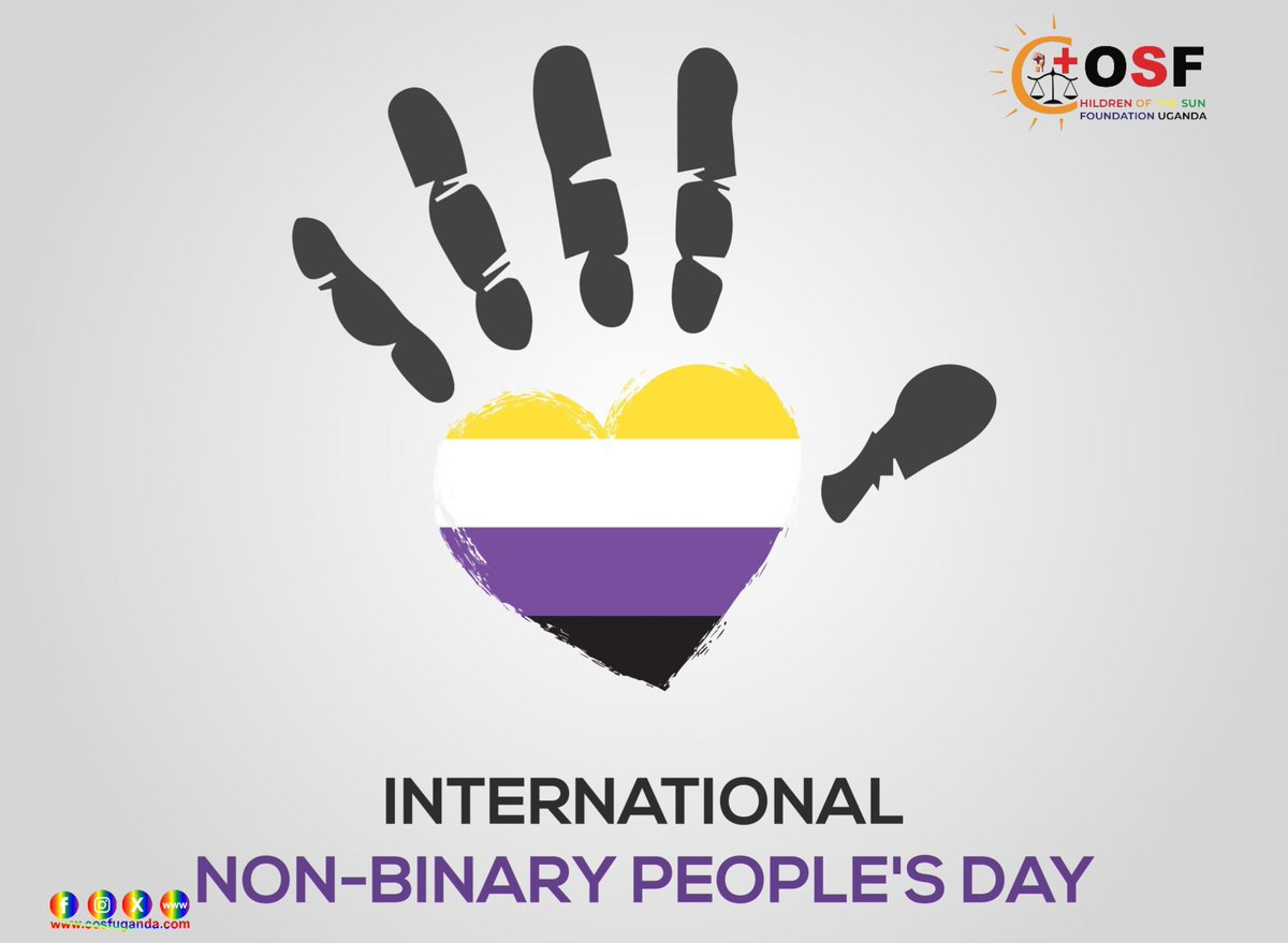 UgandaCosf's tweet photo. Better late than never, Celebrating International Non-Binary Day with love and pride. Let’s continue to break the binary and embrace all identities. #COSF #NonBinaryDay #CelebrateDiversity https://t.co/qkOF2aesYh