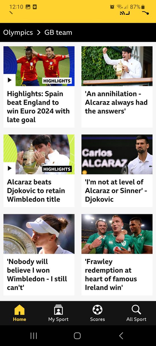 AlternativeEdin's tweet image. Stories @BBCSport is promoting ahead of Bob MacIntyre's home victory at the Scottish Open:

-Scotland's deterioration and problems from weeks ago
-Nine euros and six Wimbledon
-Irish and NZ rugby union
-An unrelated golf story from Thursday at the Renaissance Club.
