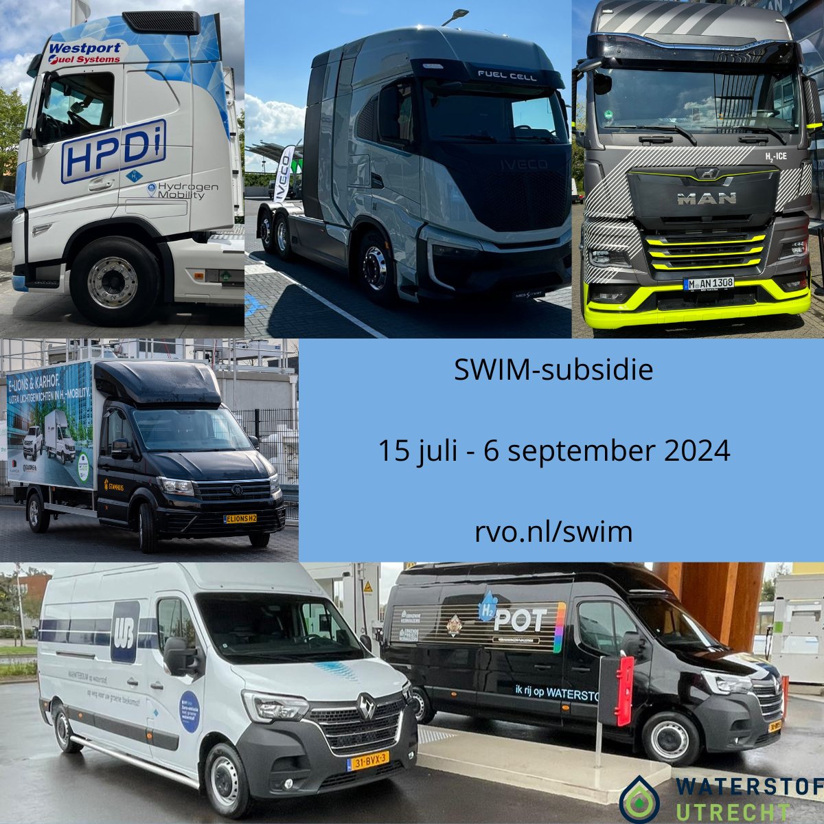 Waterstof Utrecht (@waterstofu) on Twitter photo De #SWIM-regeling van <a href="/RVO_Nederland/">Rijksdienst voor Ondernemend Nederland</a> <a href="/MinIenW/">Ministerie van Infrastructuur en Waterstaat</a> is vandaag open gegaan.
Subsidie voor #waterstof in de mobiliteit, voor consortia van #ondernemers met een waterstoftankstation en ondernemers met transportvoertuigen op waterstof.
waterstofutrecht.nl/swim-regeling-…
#WaterstofUtrecht De #SWIM-regeling van <a href="/RVO_Nederland/">Rijksdienst voor Ondernemend Nederland</a> <a href="/MinIenW/">Ministerie van Infrastructuur en Waterstaat</a> is vandaag open gegaan.
Subsidie voor #waterstof in de mobiliteit, voor consortia van #ondernemers met een waterstoftankstation en ondernemers met transportvoertuigen op waterstof.
waterstofutrecht.nl/swim-regeling-…
#WaterstofUtrecht