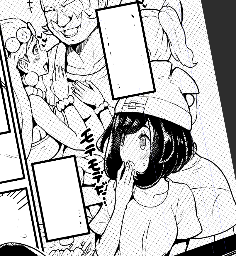 本日はキャラの髪のベタを全ページの半分ほど。余裕があったら残りのページの髪ベタも予定。 