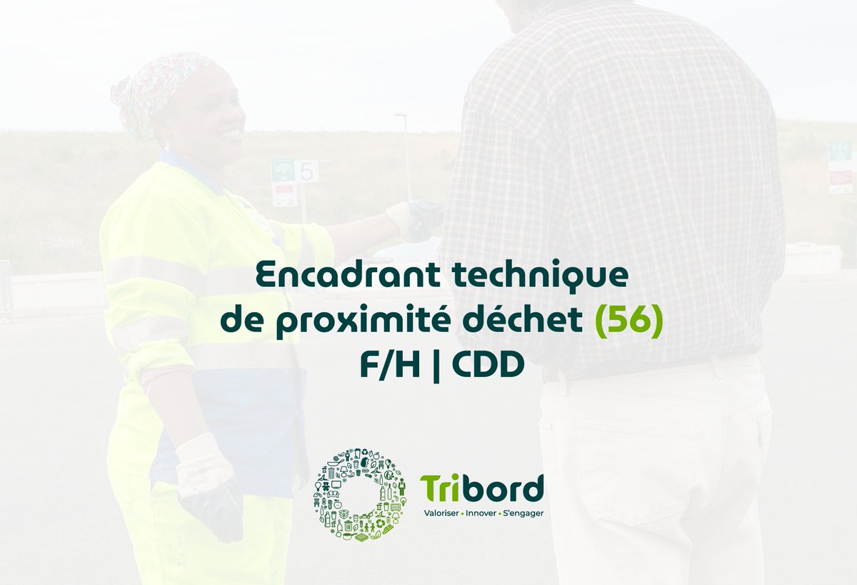 📢 Notre agence de Pontivy recrute un Encadrant Technique de Proximité Déchets, F/H, en CDD ! 
Retrouvez l'offre par ici ➡ lnkd.in/ePmzrai4
Et rejoignez Tribord ! 😁#cdd #emploi #pontivy #EncadrementTechnique #déchèterie #management