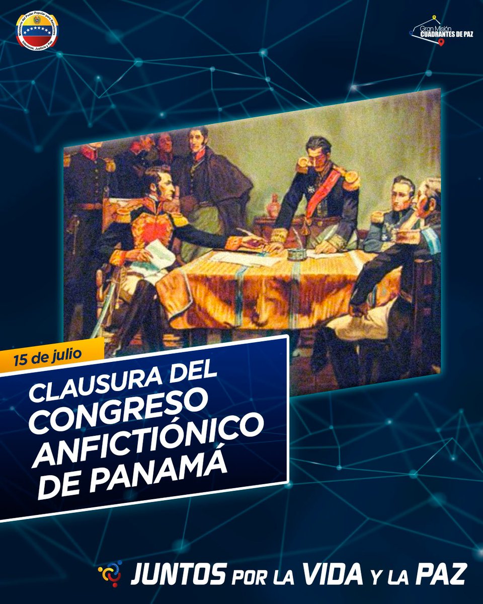 📆 || A 198 años de la clausura del Congreso Anfictiónico de Panamá, siguen presentes los ideales del Libertador Simón Bolívar de consolidar la unidad de los pueblos de la América contra las pretensiones imperialistas. 

#CrecimientoProductivo