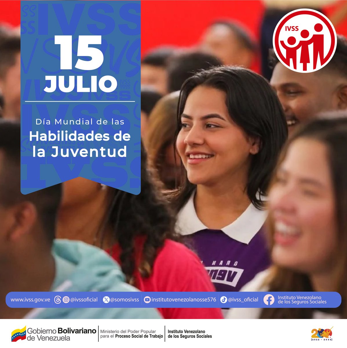 En el IVSS celebramos el día de las Habilidades de la Juventud, por eso nos unimos a esta fiesta y aplaudimos la importancia estratégica de dotar a los jóvenes.
#CrecimientoProductivo 
<a href="/NicolasMaduro/">Nicolás Maduro</a> <a href="/delcyrodriguezv/">Delcy Rodríguez</a> 
<a href="/MagaGutierrezV/">Magaly Gutiérrez Viña</a>