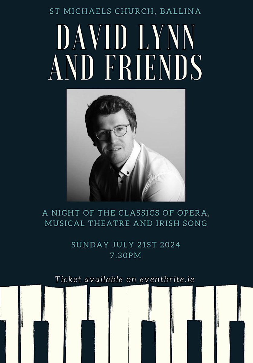 Mayo Tenor David Lynn will be hosting a night of classics at St Michael’s Church, Ballina next Sunday, July 21st.

David will be joined by joined by Rachel Croash and Rory Musgrave, and accompanied by Adam McDonagh on the evening.

More: mayonews.ie/news/living/15…