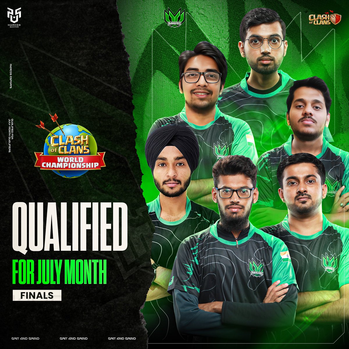 Our Clash of Clans team made it to the July Monthly Finals and will fight for the World Championship spot upcoming weekend. 
Good luck Boy’s ❤️🇮🇳
.

#MarcosGaming #MG #MarcosEsports #clashofclans #coc