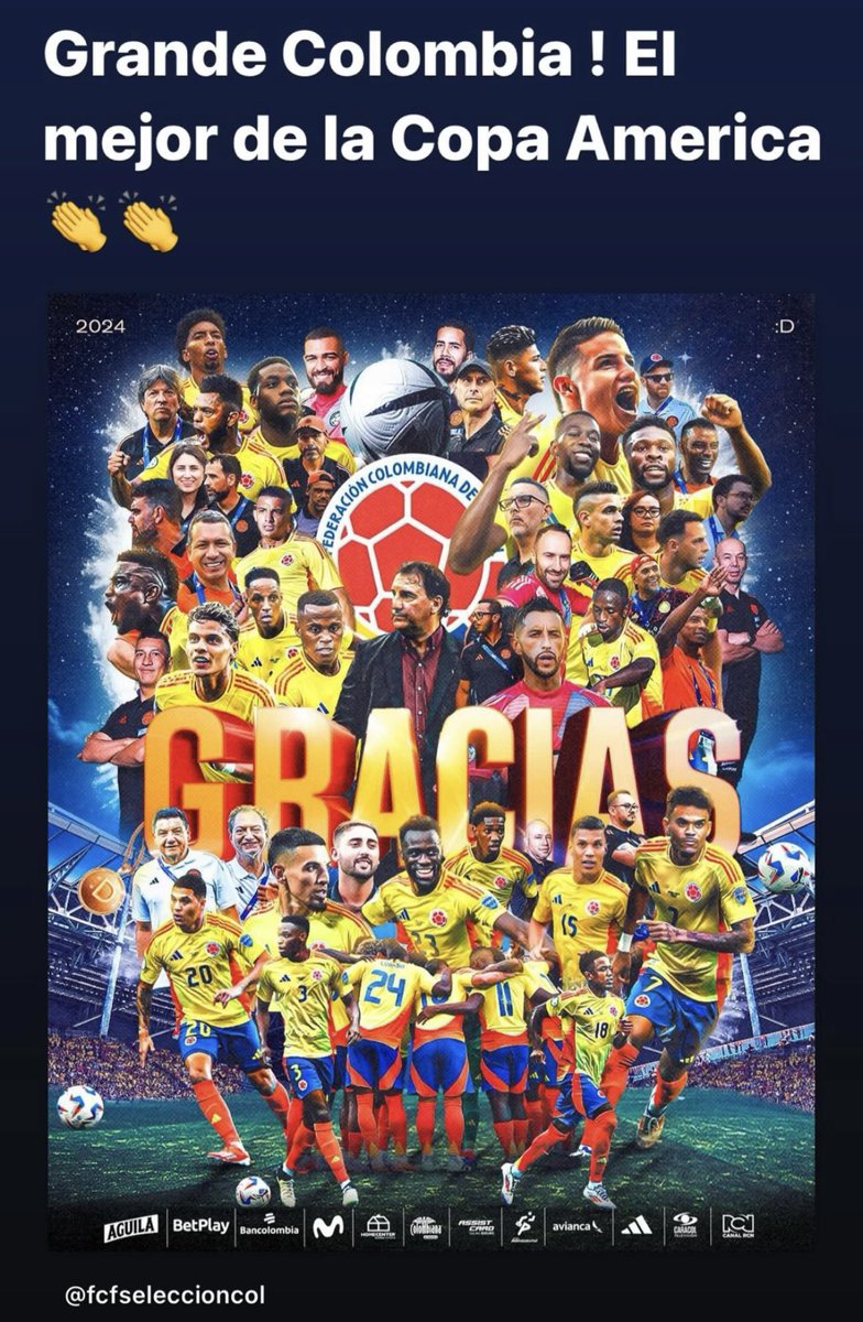 MicroPartes's tweet image. Amigos, Clientes, Proveedores y Colaboradores de Colombia. Muchas Felicidades y gran Orgullo tener una selección como la suya. #Colombia #SeleccionColombia #MicroPartes #MicroPartesColombia