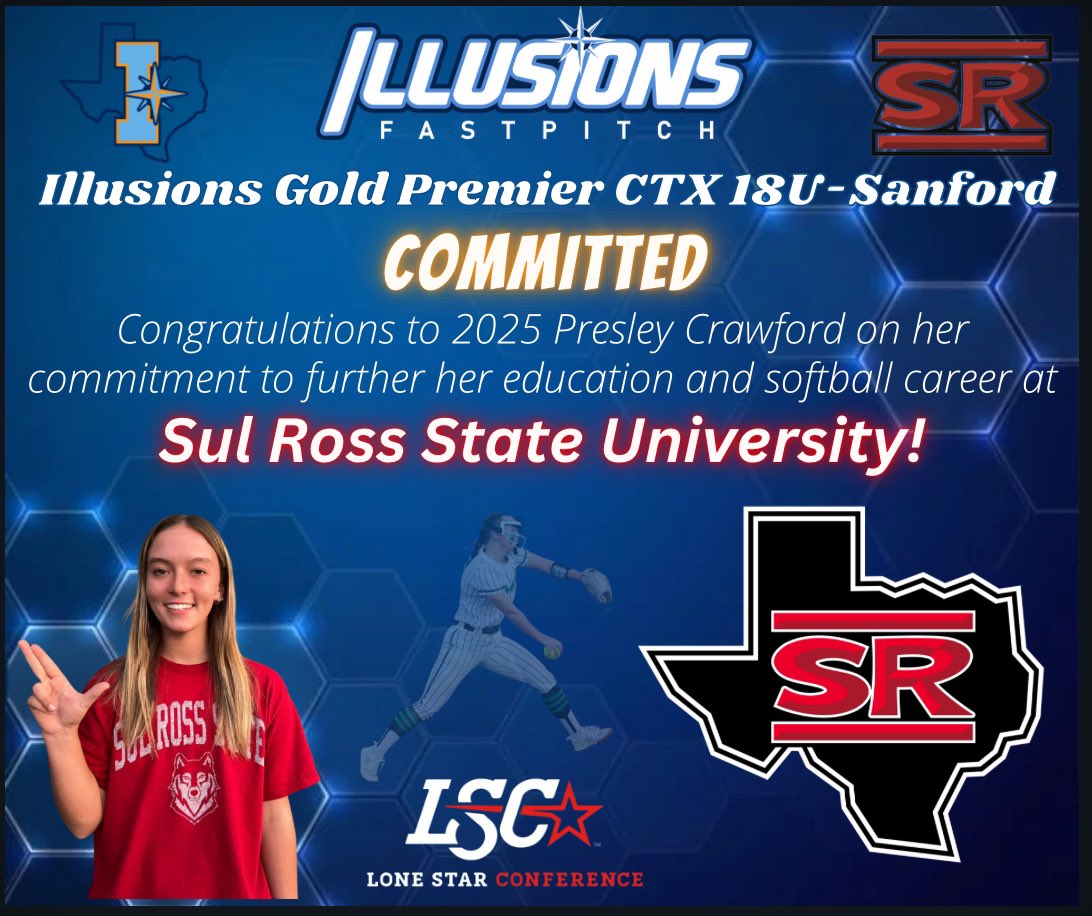 Illusions Gold Premier CTX 18U-Sanford (@goldctx) on Twitter photo Congratulations Presley! #srsu <a href="/Sports_Recruits/">SportsRecruits</a> <a href="/SRSU_Softball/">Sul Ross Softball</a> <a href="/PresleyCrawfor2/">Presley Crawford</a> <a href="/coachcanaba/">Canaba</a> Congratulations Presley! #srsu <a href="/Sports_Recruits/">SportsRecruits</a> <a href="/SRSU_Softball/">Sul Ross Softball</a> <a href="/PresleyCrawfor2/">Presley Crawford</a> <a href="/coachcanaba/">Canaba</a>