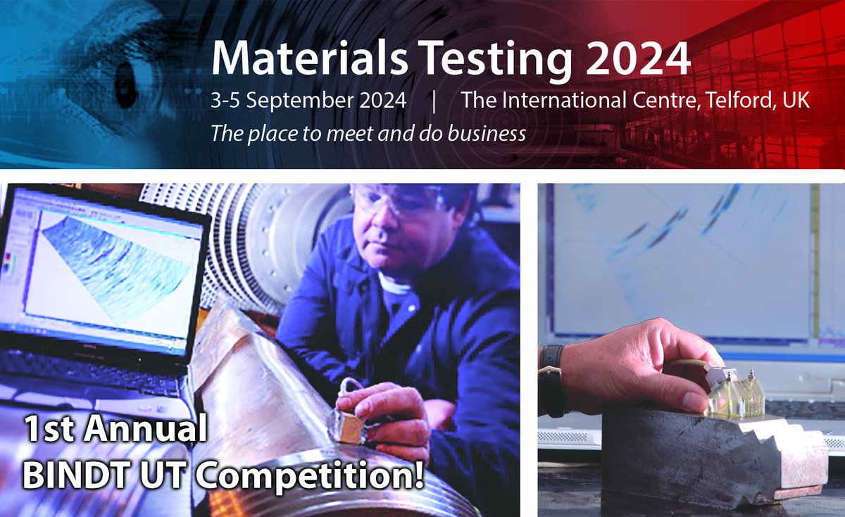 The deadline for the submission of applications for the 1st Annual Ultrasonic Testing (UT) Competition is Friday 2 August 2024. The competition will take place on the 3 and 4 September 2024 at <a href="/TICTelford/">TICTelford</a>, during #MT2024. To find out more, visit: bindt.org/events-and-awa… #bindt