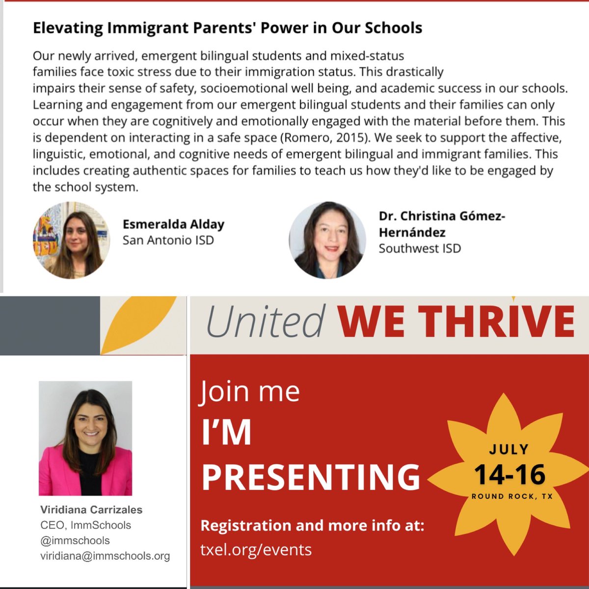 Dual Language , ESL & Migrant, SAISD (@saisdbilingual) on Twitter photo Orgullosas de poder representar a nuestra comunidad de <a href="/sanantonioisd/">Lucilla K. Diaz</a> en el symposio de Title III el día de hoy. We are proud to be representing the San Antonio ISD comunidad at the Title III Symposium with two amazing compañeras. <a href="/immschools/">ImmSchools</a> . Orgullosas de poder representar a nuestra comunidad de <a href="/sanantonioisd/">Lucilla K. Diaz</a> en el symposio de Title III el día de hoy. We are proud to be representing the San Antonio ISD comunidad at the Title III Symposium with two amazing compañeras. <a href="/immschools/">ImmSchools</a> .