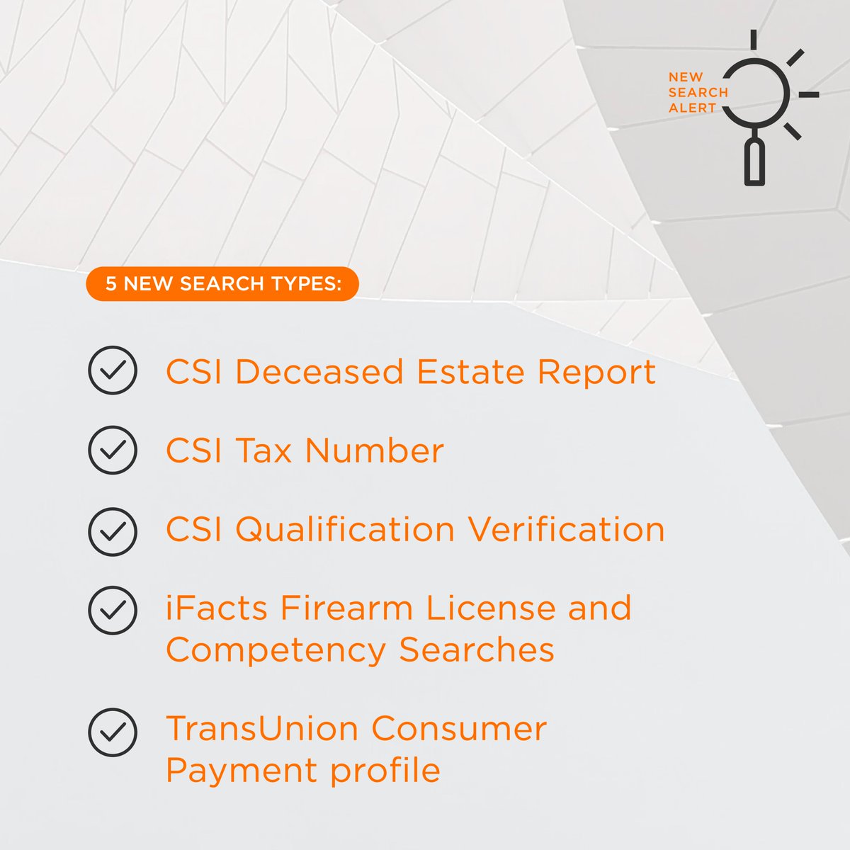 searchworksza1's tweet photo. Introducing five new search types available from SearchWorks.
These enhanced tools for verification and compliance empower you to make confident, informed decisions.
Find out more: https://t.co/J79nWmWarb
#SearchWorks #TheSearchThatWorks #YourInformationPartner https://t.co/AiQHfwIUw7