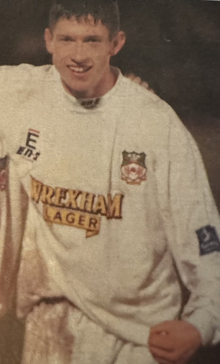 Football/Kit community here on X, I need some help. It may be impossible, but I’m trying to locate my <a href="/Wrexham_AFC/">Wrexham AFC</a> debut shirt worn against Blackpool in 1997. As shown in the pic, it is number 14. This may well not exist now, however, it’s definitely worth looking for.