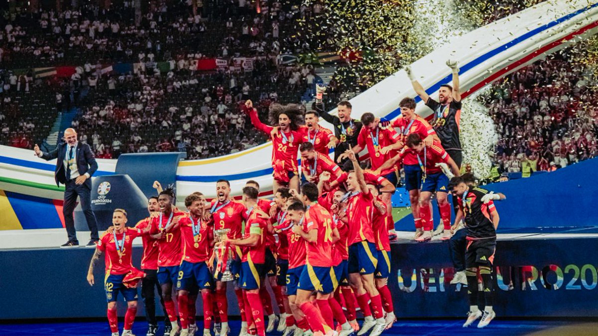 TSystemsUK's tweet photo. Over 31 days, we watched 51 football games and celebrated Spain's victory! We're grateful for the support of our partners, customers, and dedicated @deutschetelekom employees. Thank you for being the foundation of our success! #EM24 #eurocup https://t.co/NyXrzHFiAU