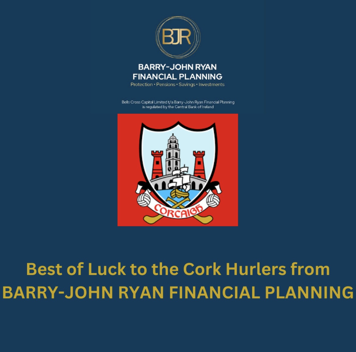 Best of luck <a href="/OfficialCorkGAA/">Cork GAA</a> hurlers in the #allirelandfinal from BARRY-JOHN RYAN FINANCIAL PLANNING &amp; <a href="/savewithgavinie/">savewithgavin.ie</a> <a href="/GavinOSullivan2/">Gavin O'Sullivan</a> <a href="/mypensionportal/">mypensionportal.ie</a> <a href="/mortgagelifeqte/">mortgagelifequote.ie</a> <a href="/INSURANCEbyBJR/">INSURANCE QUOTES BY BJR</a> #CORK #GAA <a href="/MallowChamber/">Mallow Chamber</a>