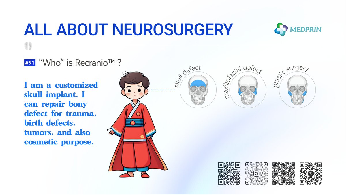 Can Recranio™ help you?🤔

🤕 Whenever you encounter a case with a skull or maxillofacial defect, or even plastic surgery cases, what kind of products do you use to help with these problems?
---
#medprin #neurosurgery #skulldefect
medprin.com