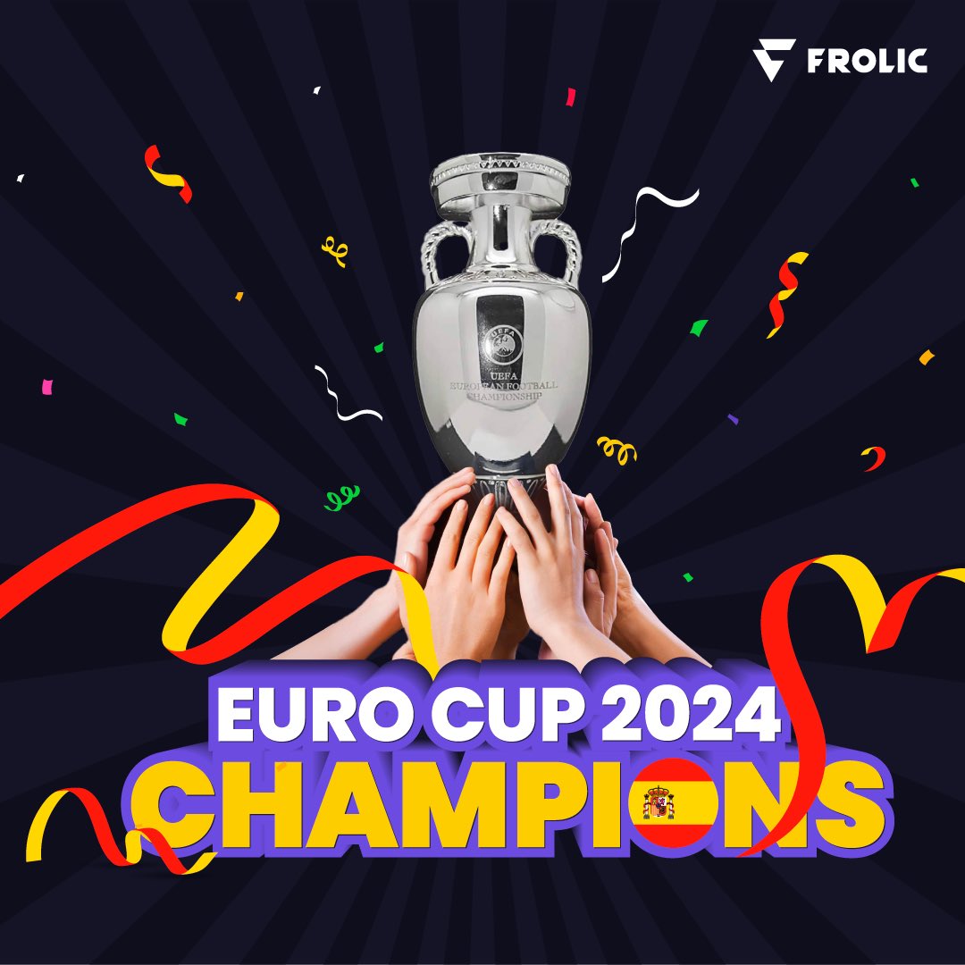 froliclive's tweet photo. Spain’s triumph at Euro 2024 marks a new era of dominance!#Euro2024FinalFever #eurocup2024 #eurofinal2024 #FootballFever https://t.co/HjpNkP0YKw