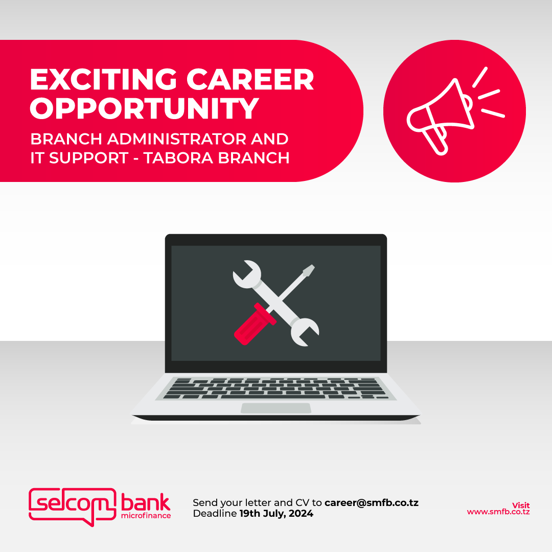Selcom Microfinance Bank Tanzania is currently looking for a confident and self-motivated individual to fill a position of Branch Administrator and IT Support at Tabora Branch.For more details of this post click the link below. linkedin.com/feed/update/ur…