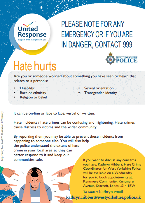 LASBTEast's tweet photo. 1-2 Hate Hurts
#HateIncidents + #HateCrimes can be confusing & frightening Hate crimes cause distress to victims & the wider community, by reporting them you may be able to prevent these incidents from happening to someone else @WYP_LeedsEast #Leeds #HateHurts #Support
#StopHate https://t.co/zDUteyJu7D