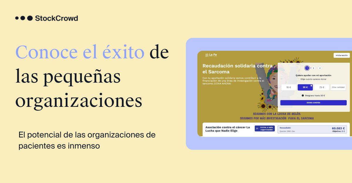 🌟 El 13 de julio fue el día Internacional del Sarcoma y queremos destacar la labor de La Lucha que Nadie Elige, que recauda fondos para el <a href="/IISLaFe/">IIS La Fe</a> multiplicandio su impacto con el P2P de StockCrowd📈

Pruébalo gratis con Free Play👉🏽goo.su/NujR6j

#P2P #Fundraising