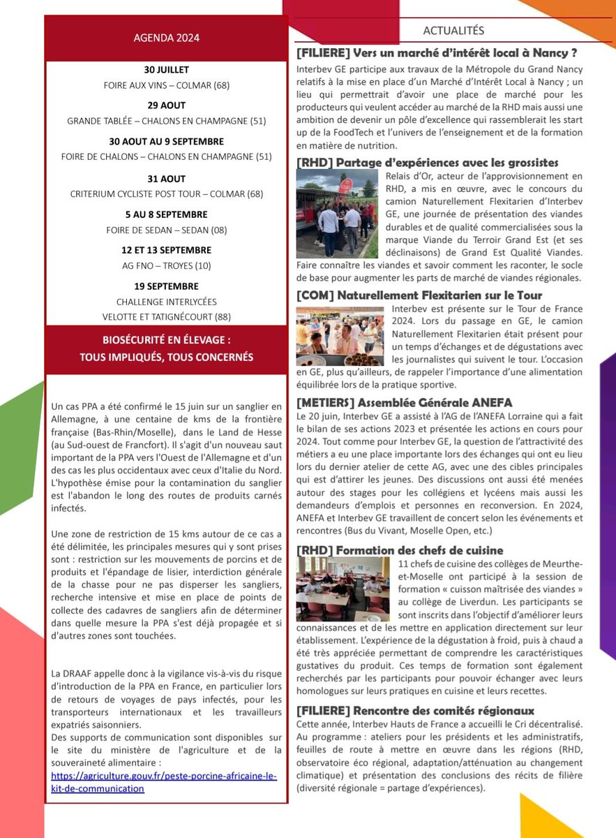 InterbevGdEst's tweet photo. La newsletter de juillet est à lire ici ou sur https://t.co/AJVrHBYieT 
#ceuquifontlaviande #viandedurable #élevage #RHD #filière #biosecurite #loqualite 
#TDF2024 #bea #boucherie @la_viande_fr @LesFlexitariens @confboucherie @oselagri_anefa @ViandeTerroirGE https://t.co/QZpctGX9FL