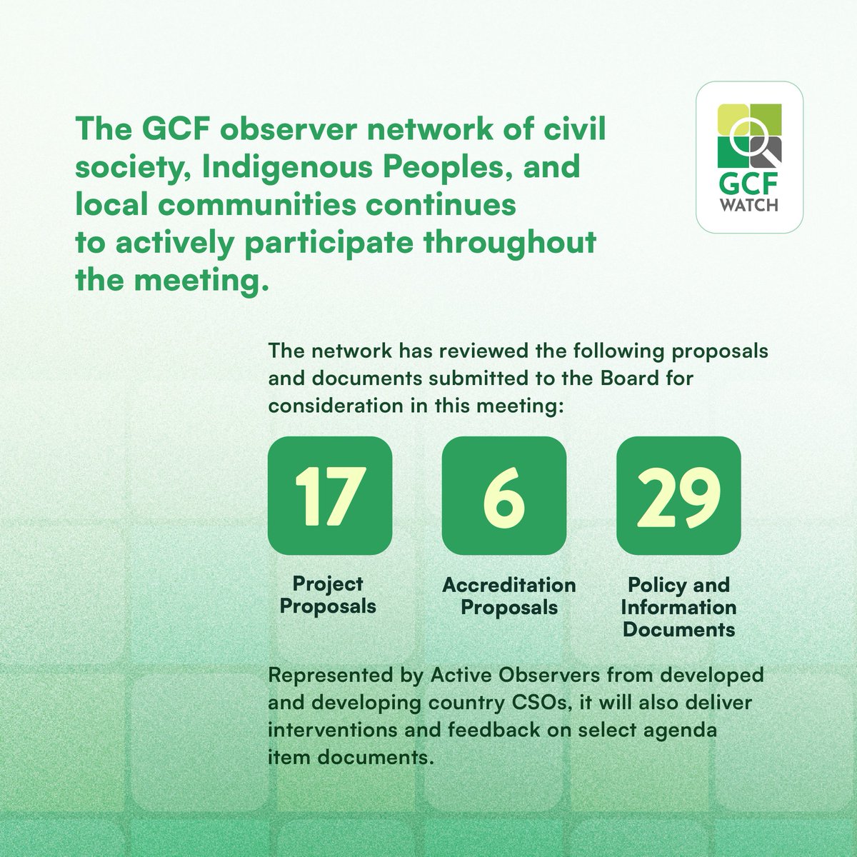 Members of the GCF observer network of civil society, Indigenous Peoples, and local communities have gathered in Songdo, South Korea for the 39th Meeting of the Board of <a href="/theGCF/">Green Climate Fund</a> (#GCFB39).

Held from July 15-18, 2024, the meeting brings together representatives from government,