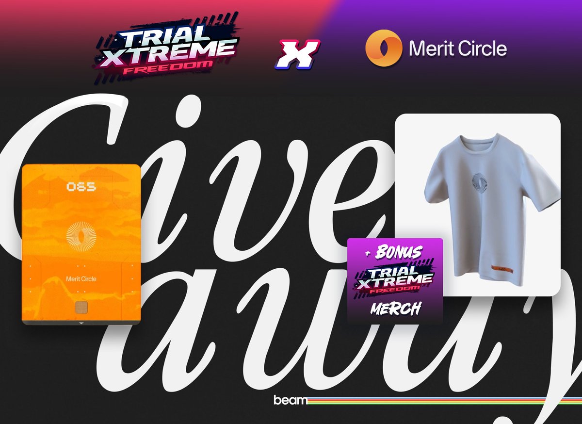 Trial Xtreme Freedom x Merit Circle Giveaway 🎁👕

To celebrate us building on Beam, we have 9 limited-edition Tactile Boxes to give to our community!
BONUS: Winners will also receive exclusive TX Merch 😎

How to win? 🏁
🩷 Like and RT
🔁 Follow <a href="/TrialXtreme/">Trial Xtreme</a>, @MeritCircle_IO,