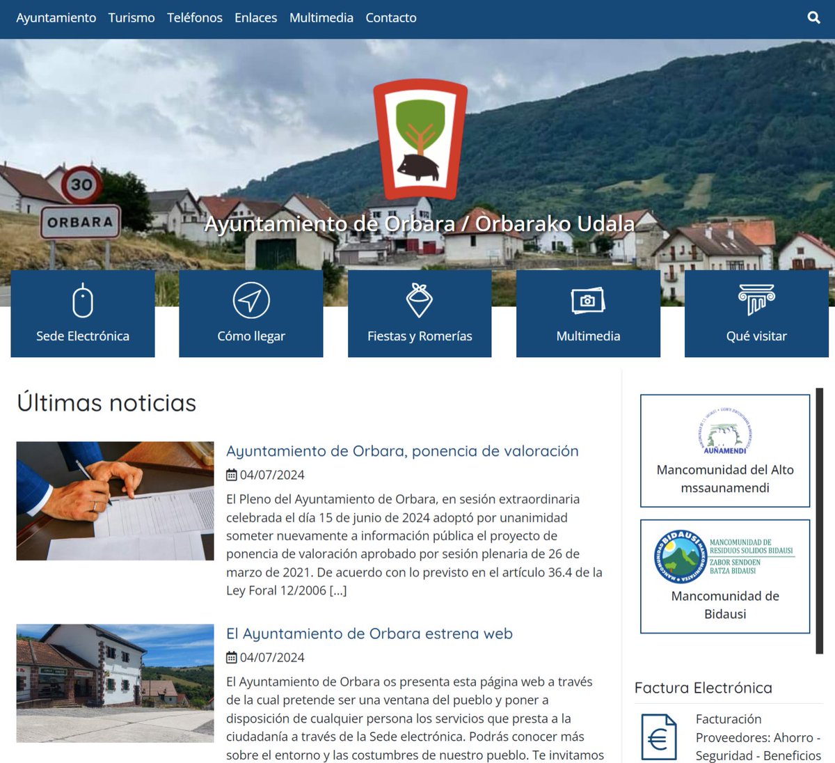Animsa's tweet photo. El Ayuntamiento de #Orbara estrena web https://t.co/3dcC4QLLNT, que pretende dar a conocer el pueblo y poner los servicios al alcance de la ciudadanía a través de la sede electrónica.
#ANIMSA https://t.co/IwWT3akhwt