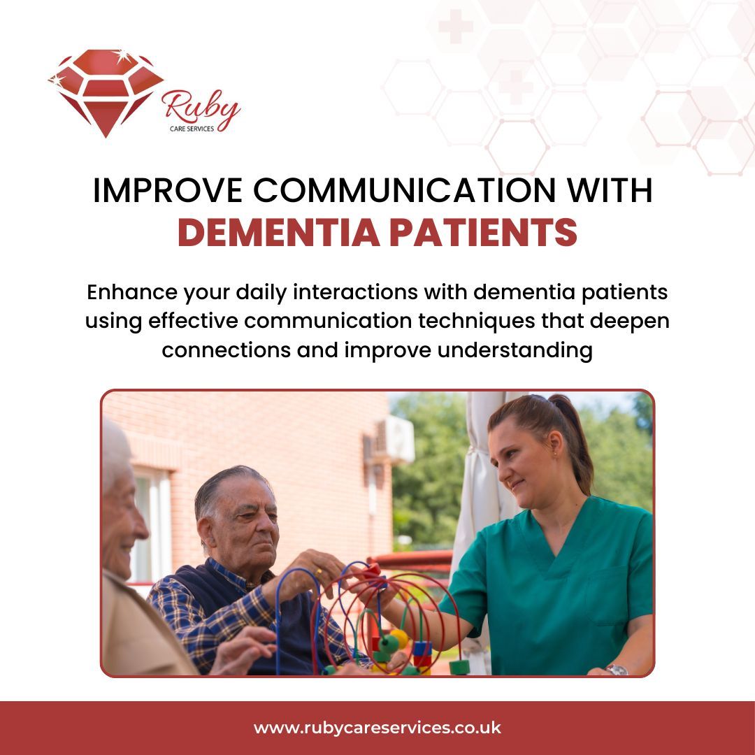 rubycareltd's tweet image. Discover effective techniques to deepen connections and improve understanding in your interactions with dementia patients.

Visit us: rubycareservices.co.uk
Contact us: +44 20 3911 8260

#DementiaCare #EffectiveCommunication #RubyCare