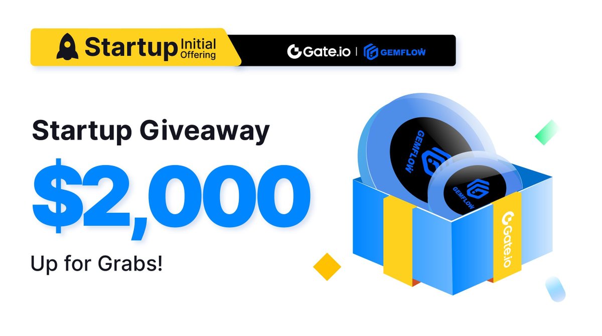 Gate_Launch's tweet photo. #Gateio Startup X $GEF : share up to $2,000 Giveaway! 

1️⃣ Follow @Gateio_Startup &amp; @GemFlow_ 
2️⃣ RT, Tag 3 friends
3️⃣ Fill in the form: https://t.co/qxGIXrfemM 

⏳End at 9:00 am, Jul 18th (UTC)
#GateioStartup #launchpad https://t.co/vNQvAUzrBa