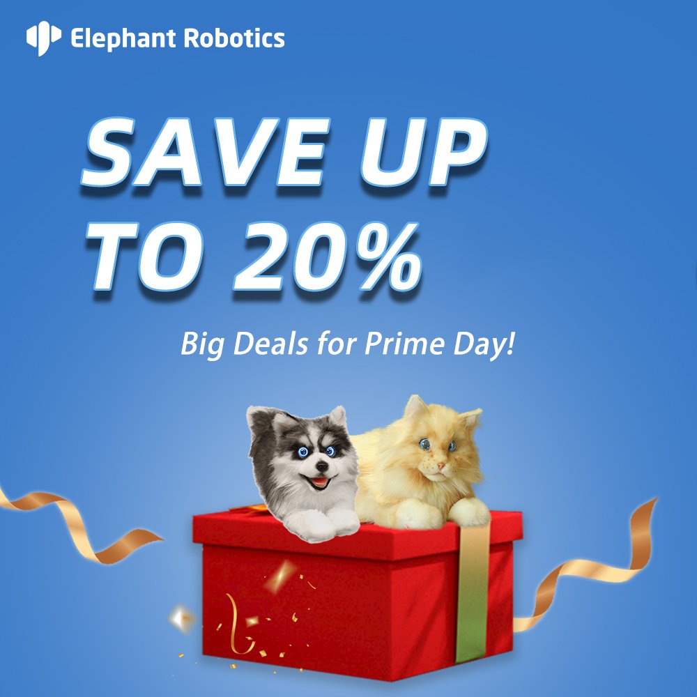 meta_Robotics's tweet image. 📣 Prime Day is here! Enjoy up to 20% OFF on #metaCat &amp;amp; #metaDog at #ElephantRobotics Shop. Don&apos;t miss out! 🎉🛒

🗓️ Discount Period: July 15, 2024, 00:00 PDT - July 17, 2024, 23:59 PDT

shop.elephantrobotics.com/pages/prime-da…

#PrimeDay #Sales #SaveBig #ShopNow #robotpets #companion