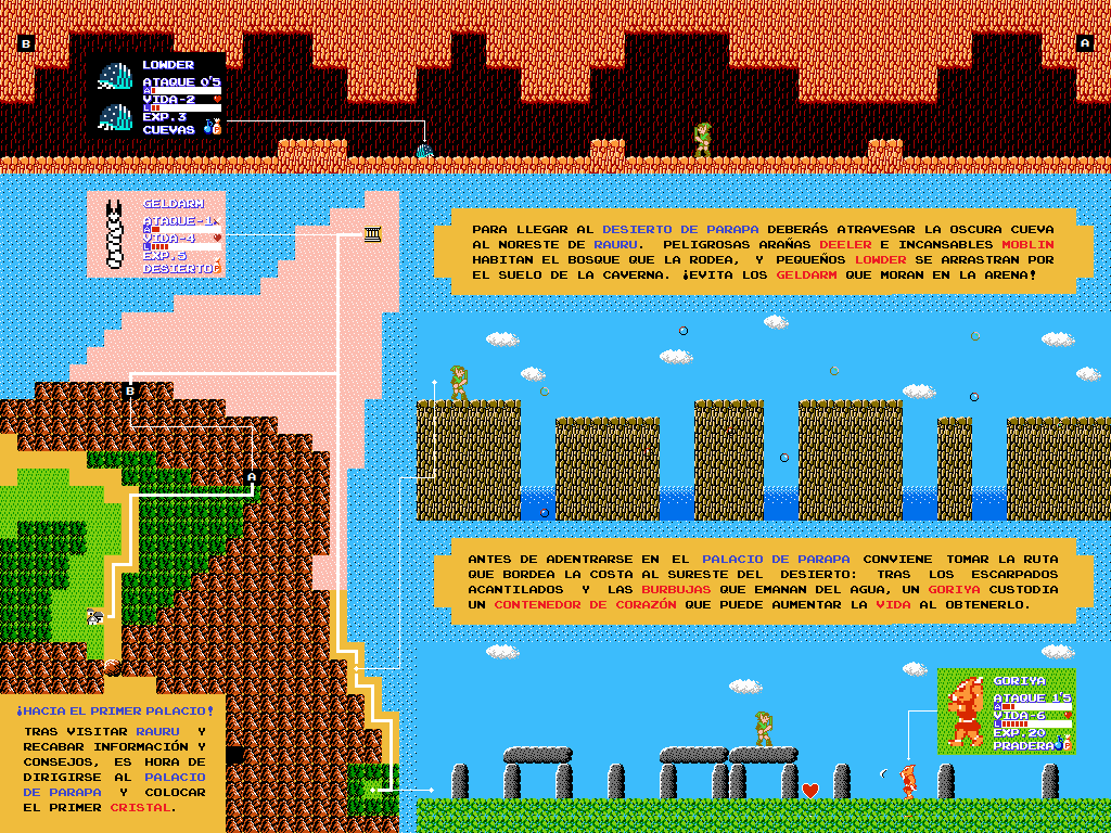 ZarkhosLair's tweet photo. Por las Diosas, mirad qué bonitas han quedado algunas de las páginas de la Guía 8 Bit de #Zelda II: The Adventure of Link tras incorporarles las fichas de enemigos 'o__O

¡Recordad que ya podéis reservar su edición física sin coste, que esta semana cierro las reservas!  =D https://t.co/U2gf3avMuM