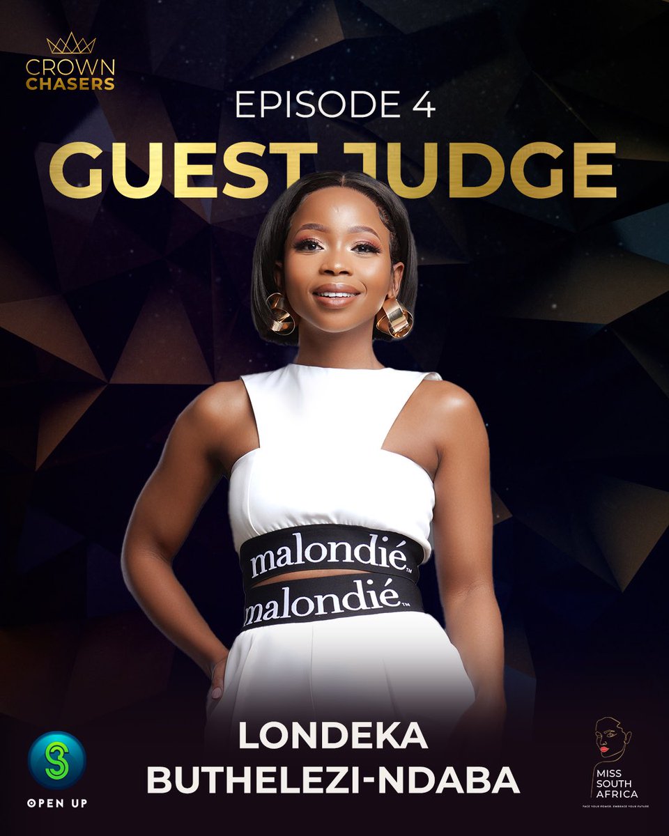 In the realm of fashion, some truly reign supreme. 💁‍♀️

Celebrate Crown Chasers Episode 4 with the Queen of fashion and founder of Malondié, Londeka Buthelezi-Ndaba. 👑✨

Join our guest judge Londeka this Saturday, 20 July at 8:30 PM on <a href="/SABC3/">S3</a> 📺

#MissSA2024 #CrownChasers