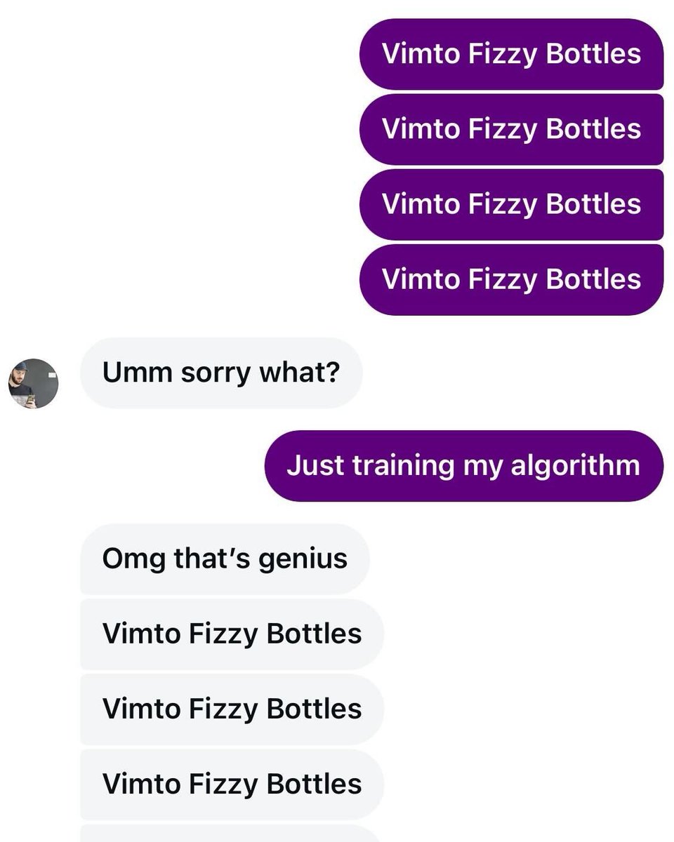 Comment ‘Vimto Fizzy Bottles’ below to train your algorithm too. 

P.S. Vimto Fizzy Bottle sweets now available in selected <a href="/Tesco/">Tesco</a> stores