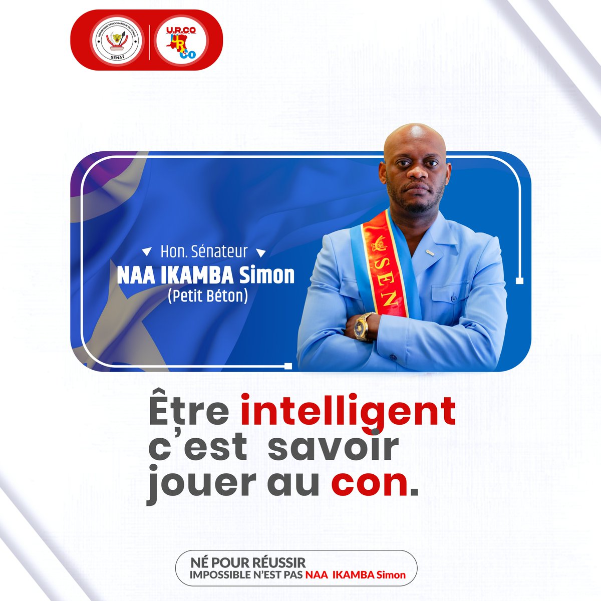 Senateur_Ikamba's tweet photo. ETRE INTELLIGENT C'EST SAVOIR JOUER AU CON. #SIMONIKAMBA https://t.co/15TMGIYHWA