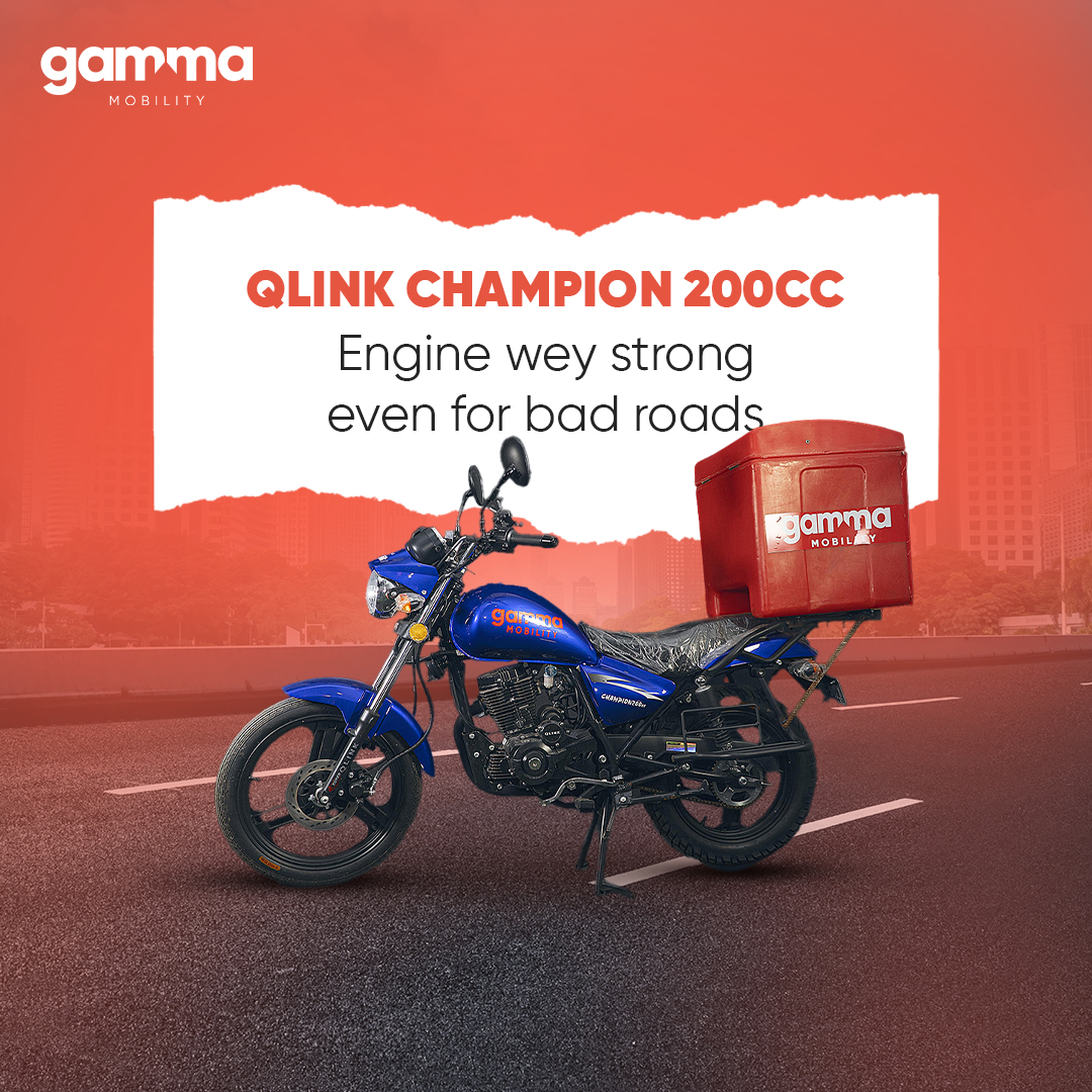 Qlink engine dey kampe even for bad roads. Get a Qlink from Gamma Mobility today and pay small small. 

Click this link to register - bit.ly/gamma-qlink

#gammamobility
