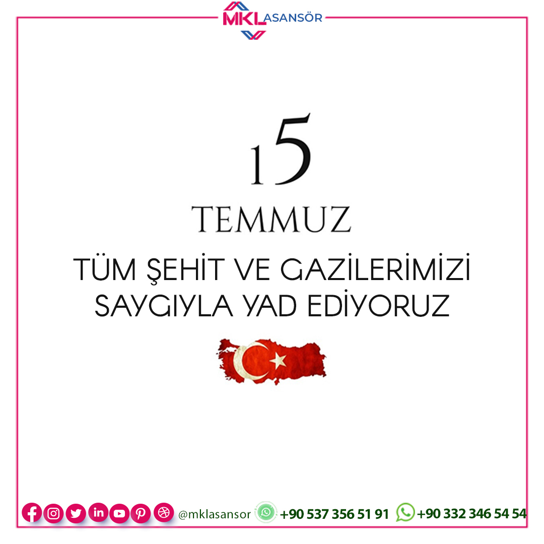 15 Temmuz Demokrasi ve Milli Birlik Günü Kutlu Olsun!