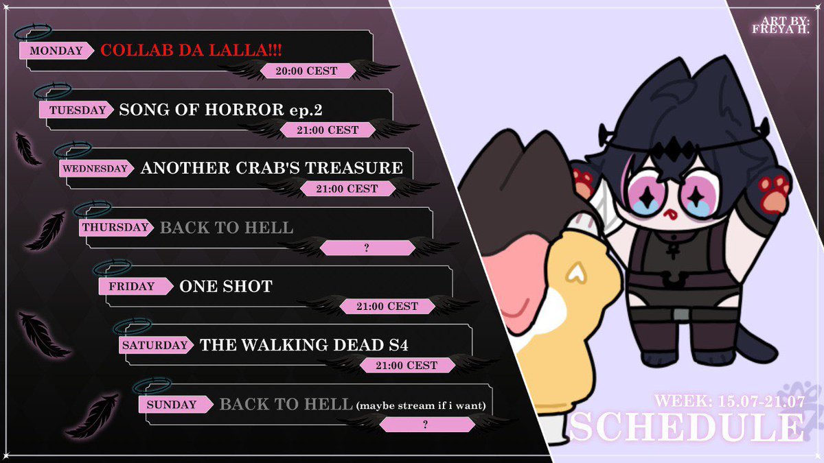 My fear of writing something wrong in the schedule every week…

Neko art by: <a href="/Freya861/">Reflect Reverie</a> 

#Vtubers