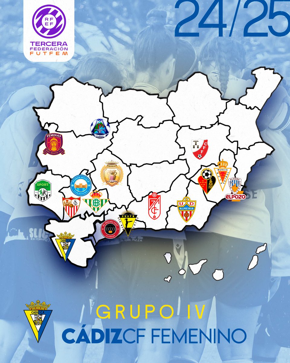 ⚽️ Conformado el grupo del Cádiz CF Femenino para la temporada 2024-2025

💛 El equipo amarillo forma el Grupo IV junto con el resto de equipos andaluces, Extremadura, Región de Murcia y el CFF Albacete Globalcaja

🔗 cadizcf.com/noticias/confo…