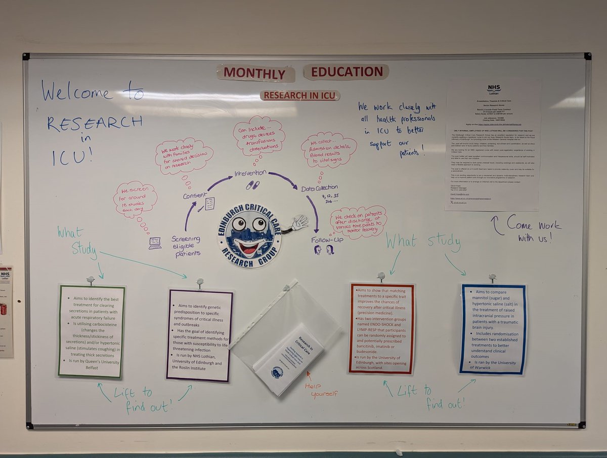 ECCRG (also on Blue Sky) (@edcriticalcare) on Twitter photo Find us on the Ward 118 Interactive Education Board. Meet our new mascot who explains what we do each day!
Guess which research studies we've featured behind the interactive 'doors' 🚪👀
... how many did you get right?
<a href="/RIE_Lothian/">Royal Infirmary of Edinburgh</a> <a href="/riecriticalcare/">Critical Care at Royal Infirmary Edinburgh</a> Find us on the Ward 118 Interactive Education Board. Meet our new mascot who explains what we do each day!
Guess which research studies we've featured behind the interactive 'doors' 🚪👀
... how many did you get right?
<a href="/RIE_Lothian/">Royal Infirmary of Edinburgh</a> <a href="/riecriticalcare/">Critical Care at Royal Infirmary Edinburgh</a>
