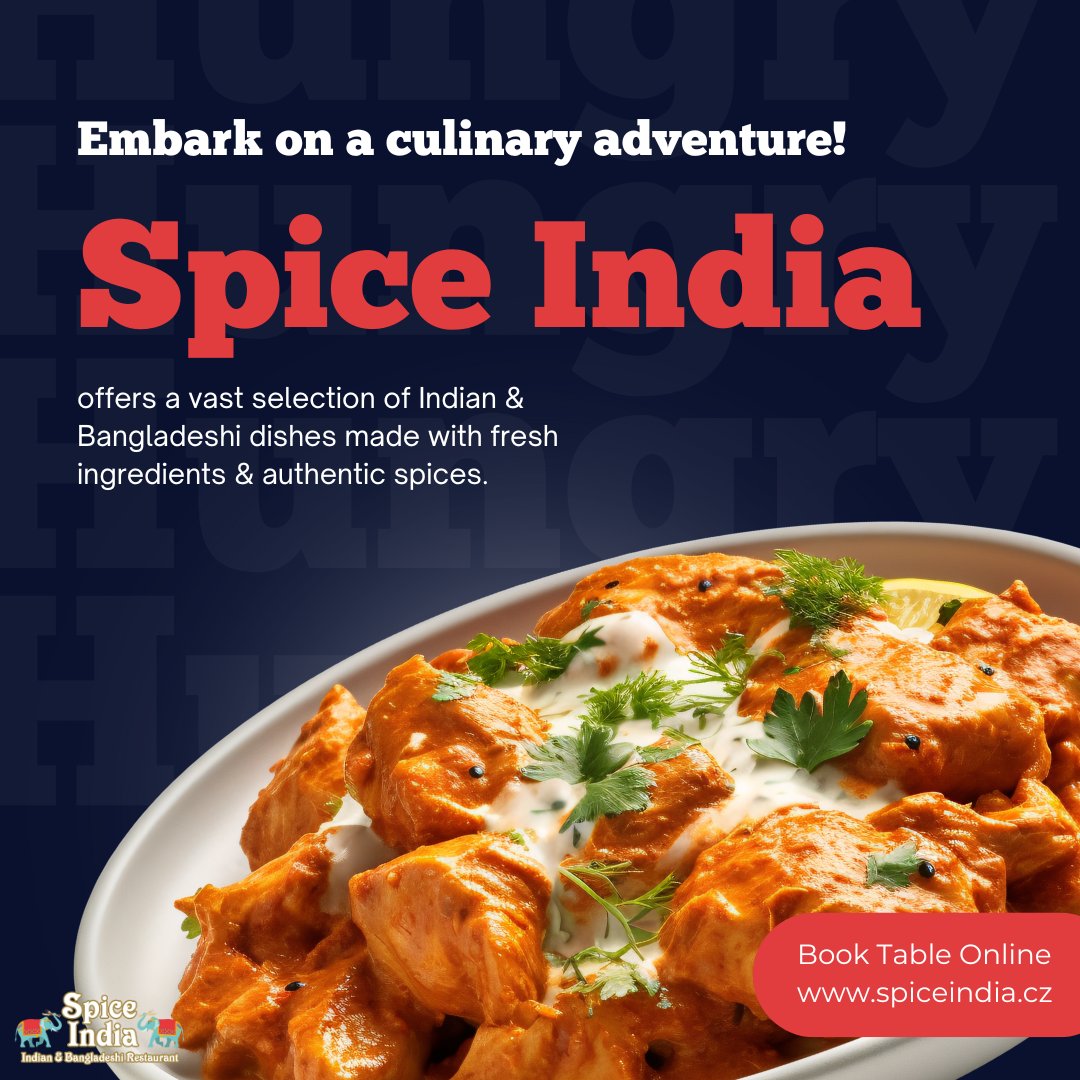 SpiceIndiaCZ's tweet photo. Craving Indian food?

🍛 Spice India delivers mouthwatering dishes straight to your door or ready for pickup!

🍽️ Satisfy your taste buds today!🌶️ 

Book Table Online - https://t.co/lLAsu3PZT2
#foods #Indian #restaurants #CzechRepublic https://t.co/pZxFI2ghr5