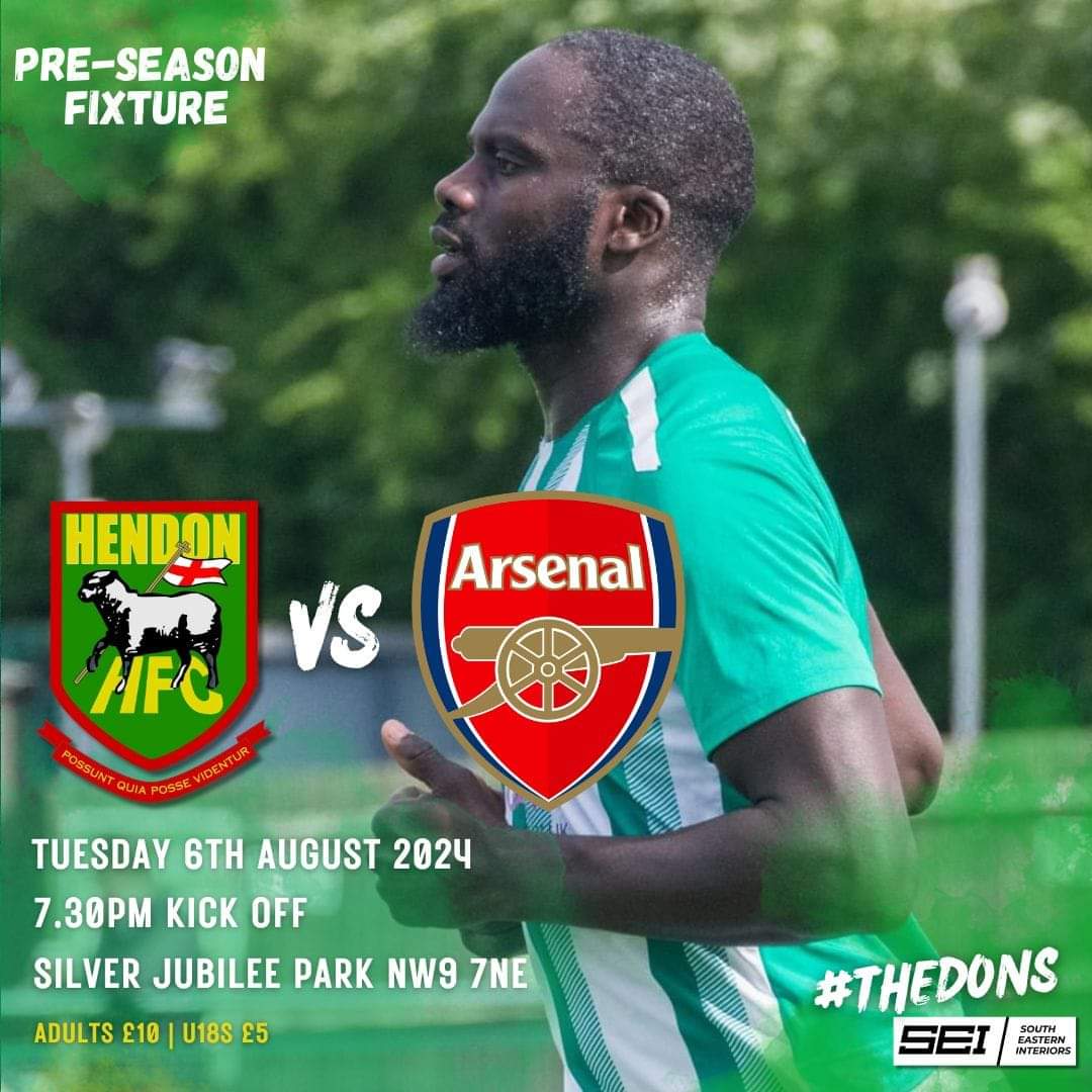 Tickets selling well for our friendly with Jack Wilshere's <a href="/ArsenalAcademy/">Arsenal Academy</a> on Tuesday August 6th. To get yours, please click on the link.
hendonfc.ktckts.com/event/fri2425/…