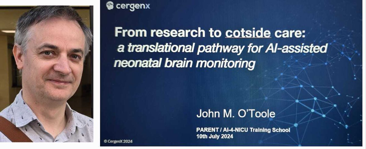 CergenX's tweet photo. Our Head of AI Research, Dr John O'Toole has just returned from presenting at the PARENT/AI-4-NICUTraining School "AI in the Clinic" in Turin
A great mix of in-depth presentations, tutorials &amp; discussions
Our thanks to @ITN_PARENT and @Ai4Nicu 

#AiForGood #MedTechInnovation #EEG https://t.co/QmQE1bLflb
